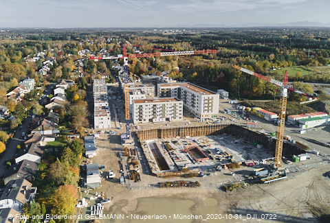 31.10.2020 - DEMOS-Baustelle und BayernHeim-Baustelle Alexiqauartier in Neuperlach