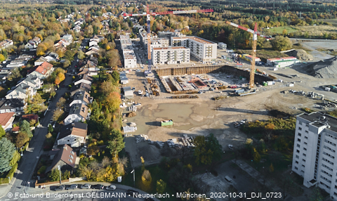 31.10.2020 - DEMOS-Baustelle und BayernHeim-Baustelle Alexiqauartier in Neuperlach