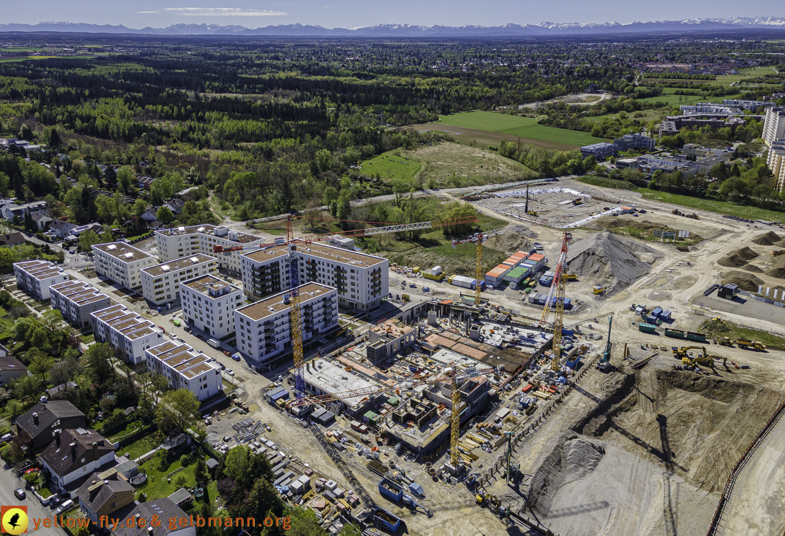 09.05.2021 - Baustelle Alexisquartier und Hugo-LAng-Bogen und Niederalmstrasse in Neuperlach