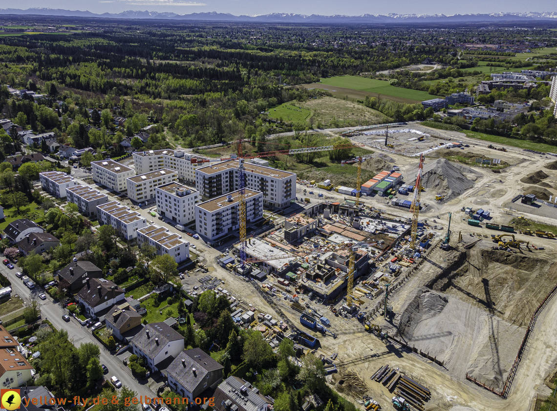 09.05.2021 - Baustelle Alexisquartier und Hugo-LAng-Bogen und Niederalmstrasse in Neuperlach