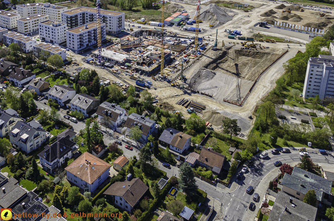 09.05.2021 - Baustelle Alexisquartier und Hugo-LAng-Bogen und Niederalmstrasse in Neuperlach