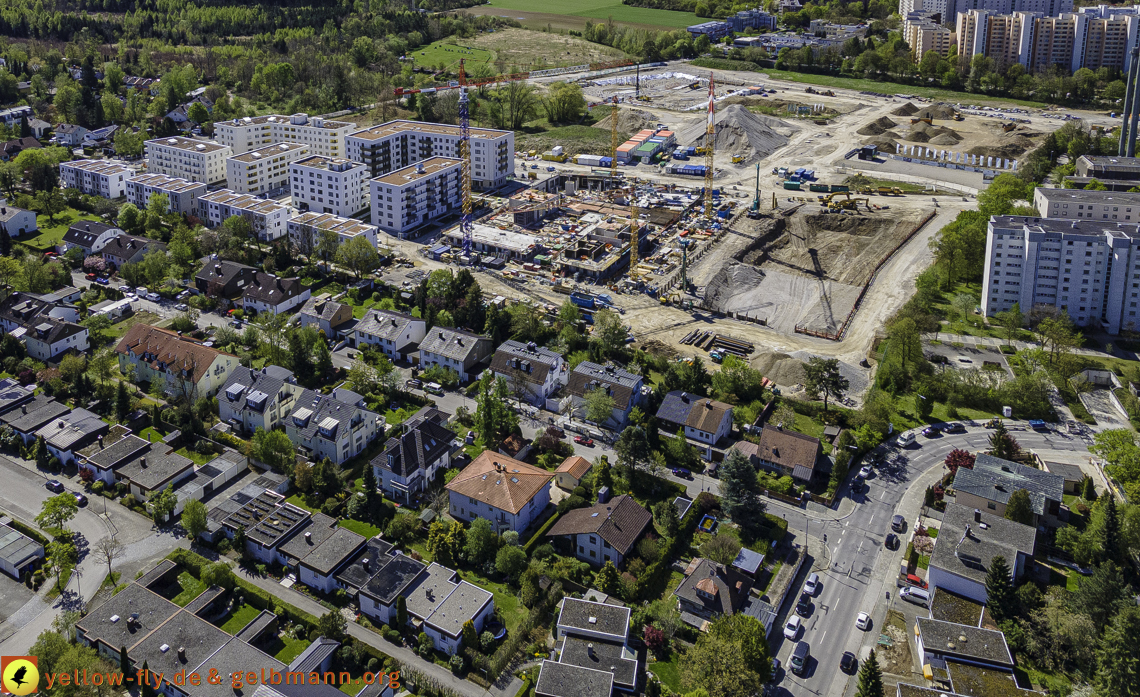 09.05.2021 - Baustelle Alexisquartier und Hugo-LAng-Bogen und Niederalmstrasse in Neuperlach