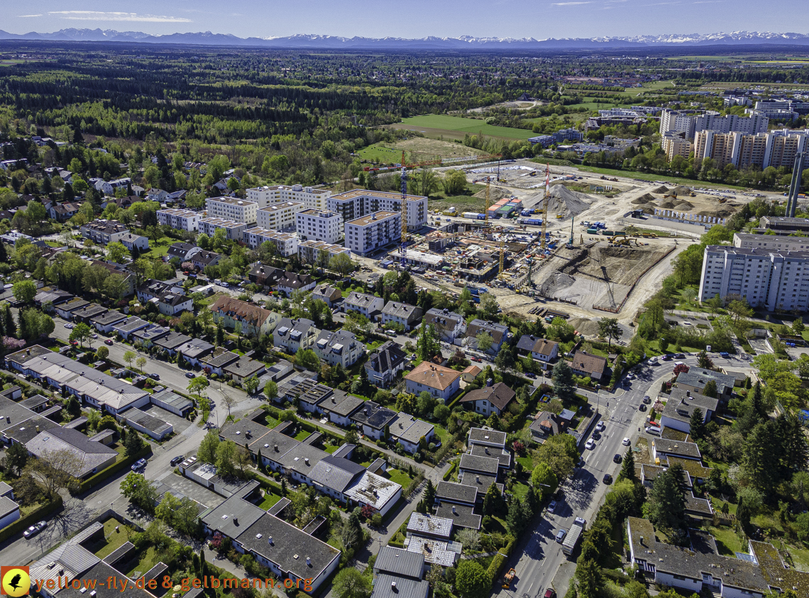 09.05.2021 - Baustelle Alexisquartier und Hugo-LAng-Bogen und Niederalmstrasse in Neuperlach