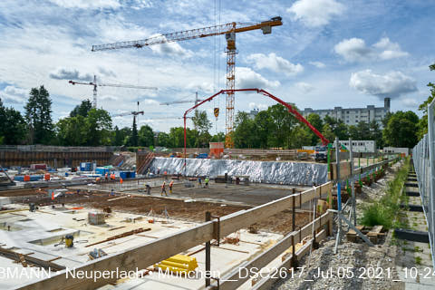 05.07.2021 - neuperlach.org.gelbmann.org zeigt aktuelle Baustellenfotos von der Grundschule am Karl-Marx-Ring in Neuperlach