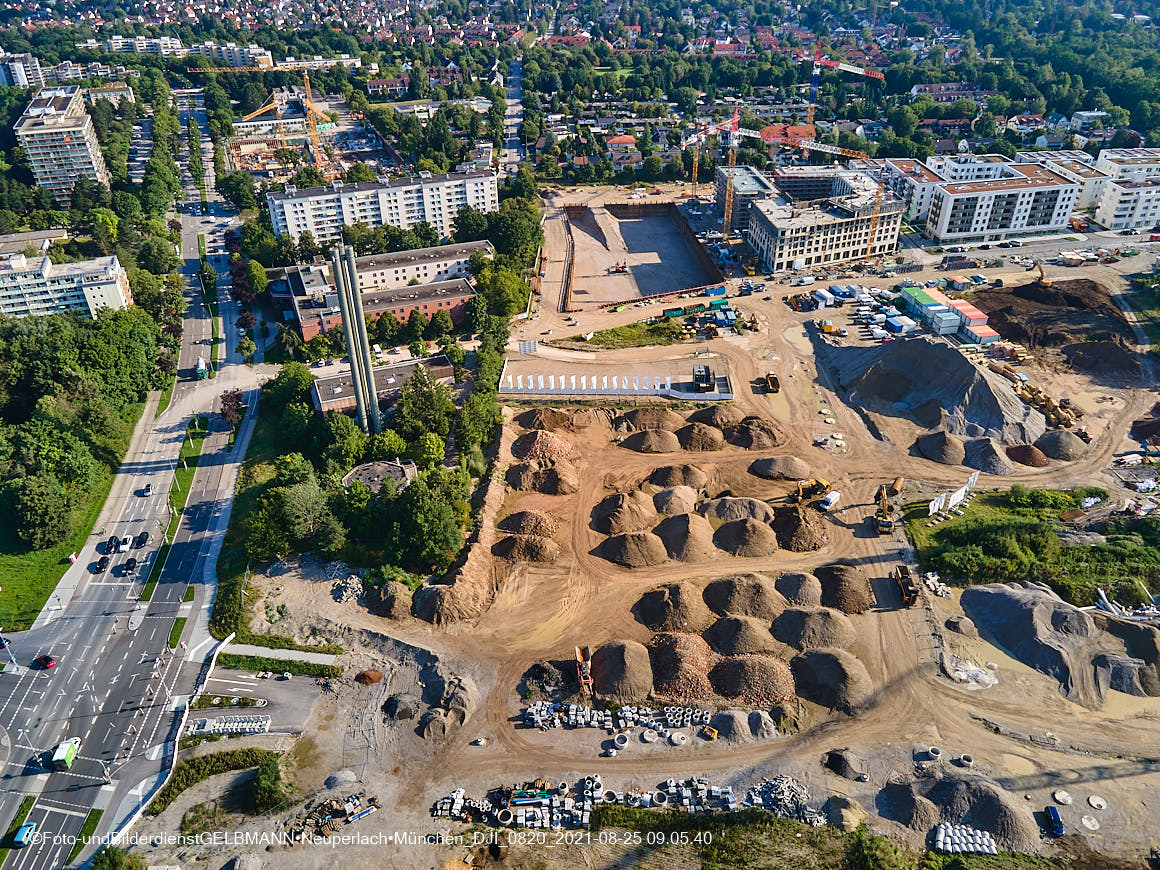 25.08.2020 - Luftaufnahmen von der Baustelle PandionVerde in Neuperlach