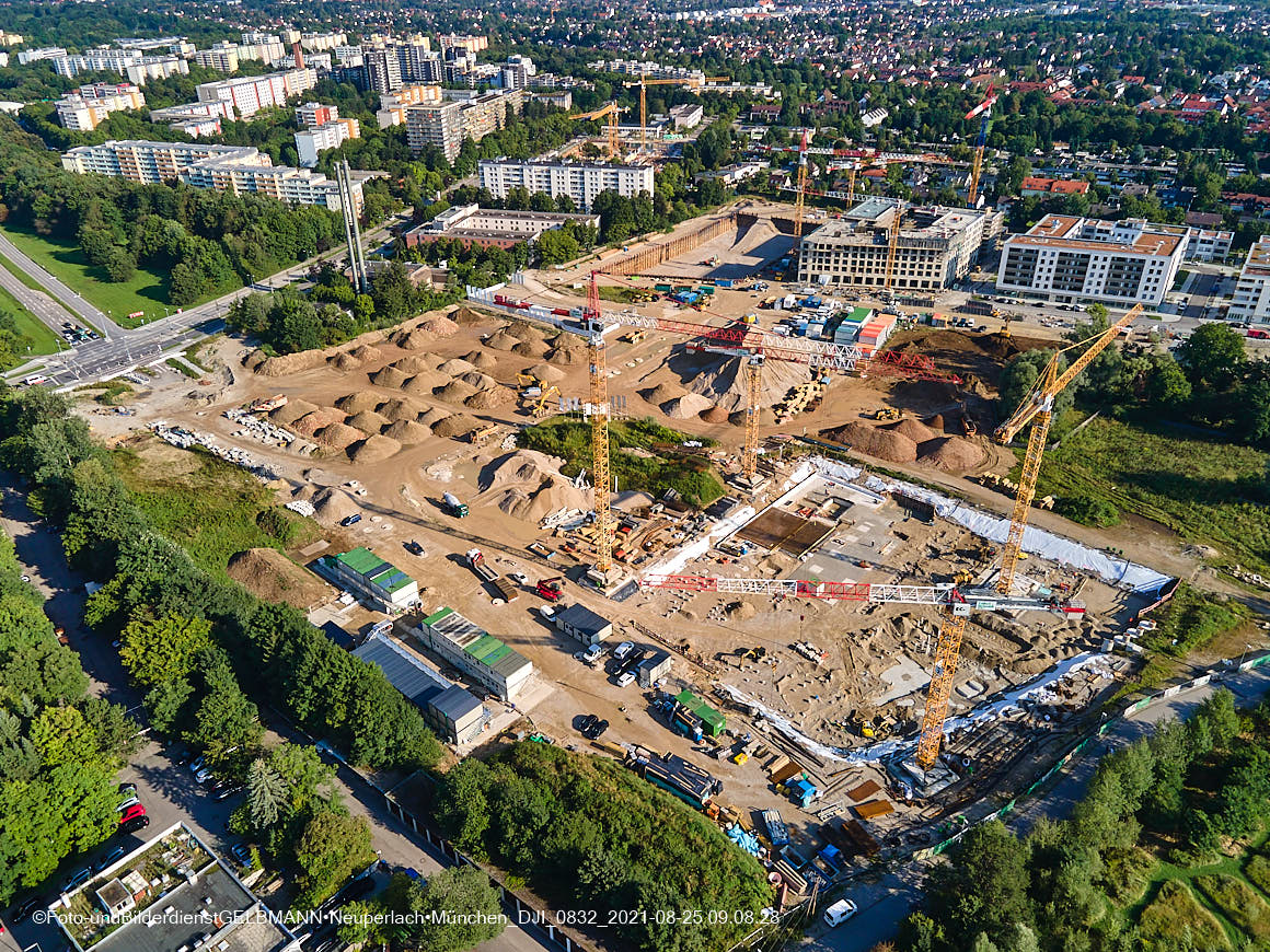 25.08.2020 - Luftaufnahmen von der Baustelle PandionVerde in Neuperlach