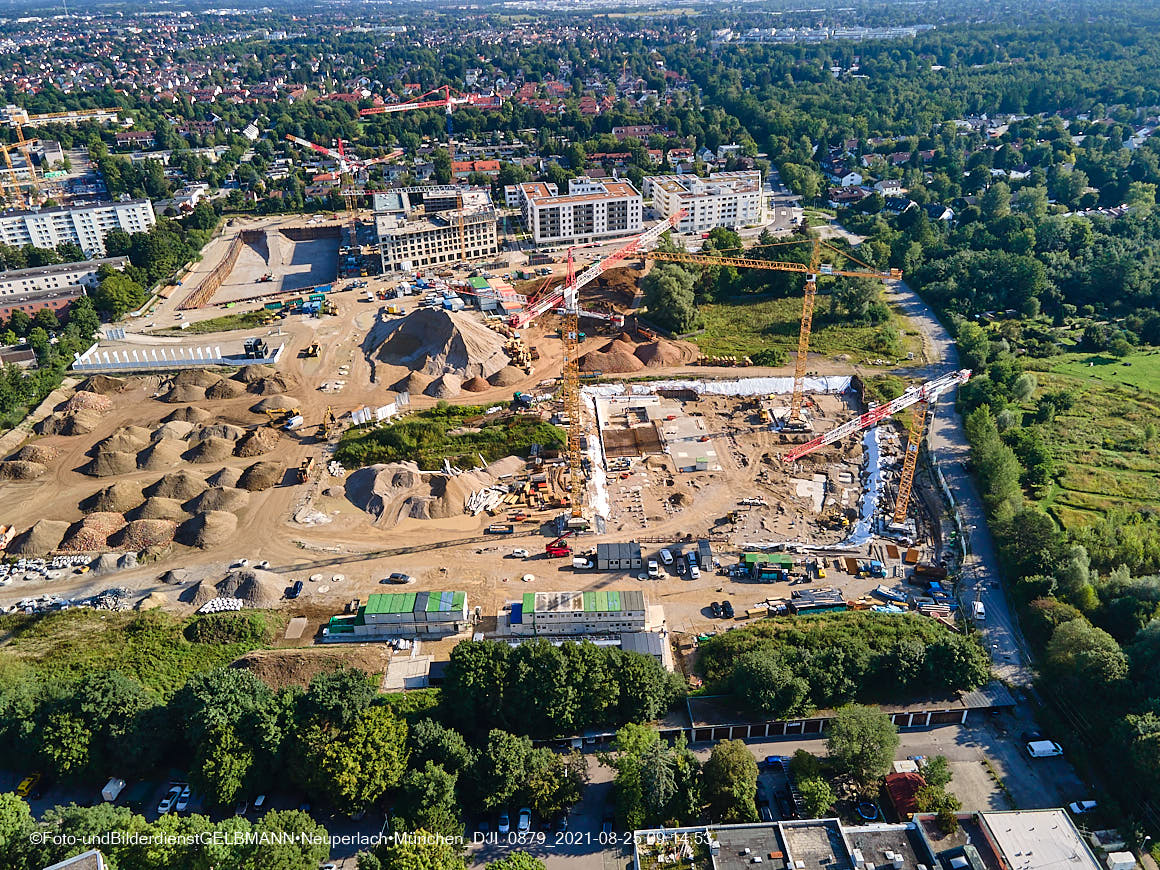 25.08.2020 - Luftaufnahmen von der Baustelle PandionVerde in Neuperlach