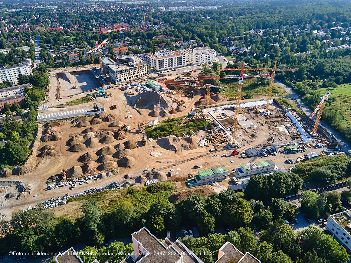 25.08.2020 - Luftaufnahmen von der Baustelle PandionVerde in Neuperlach