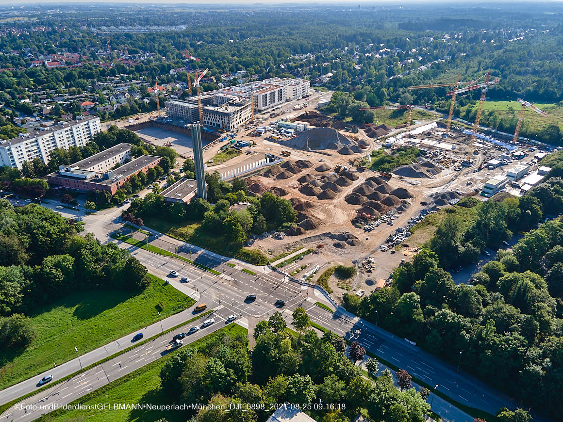 25.08.2020 - Luftaufnahmen von der Baustelle PandionVerde in Neuperlach