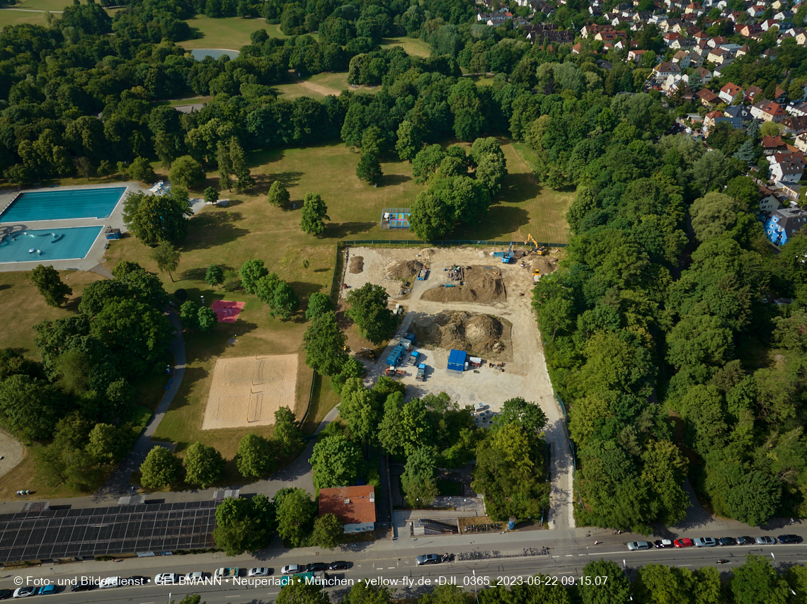 22.06.2023 - Baustelle Geothermie im Michaelibad in Berg am Laim und Neuperlach