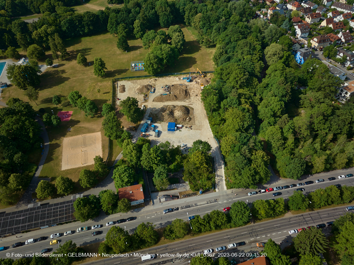 22.06.2023 - Baustelle Geothermie im Michaelibad in Berg am Laim und Neuperlach