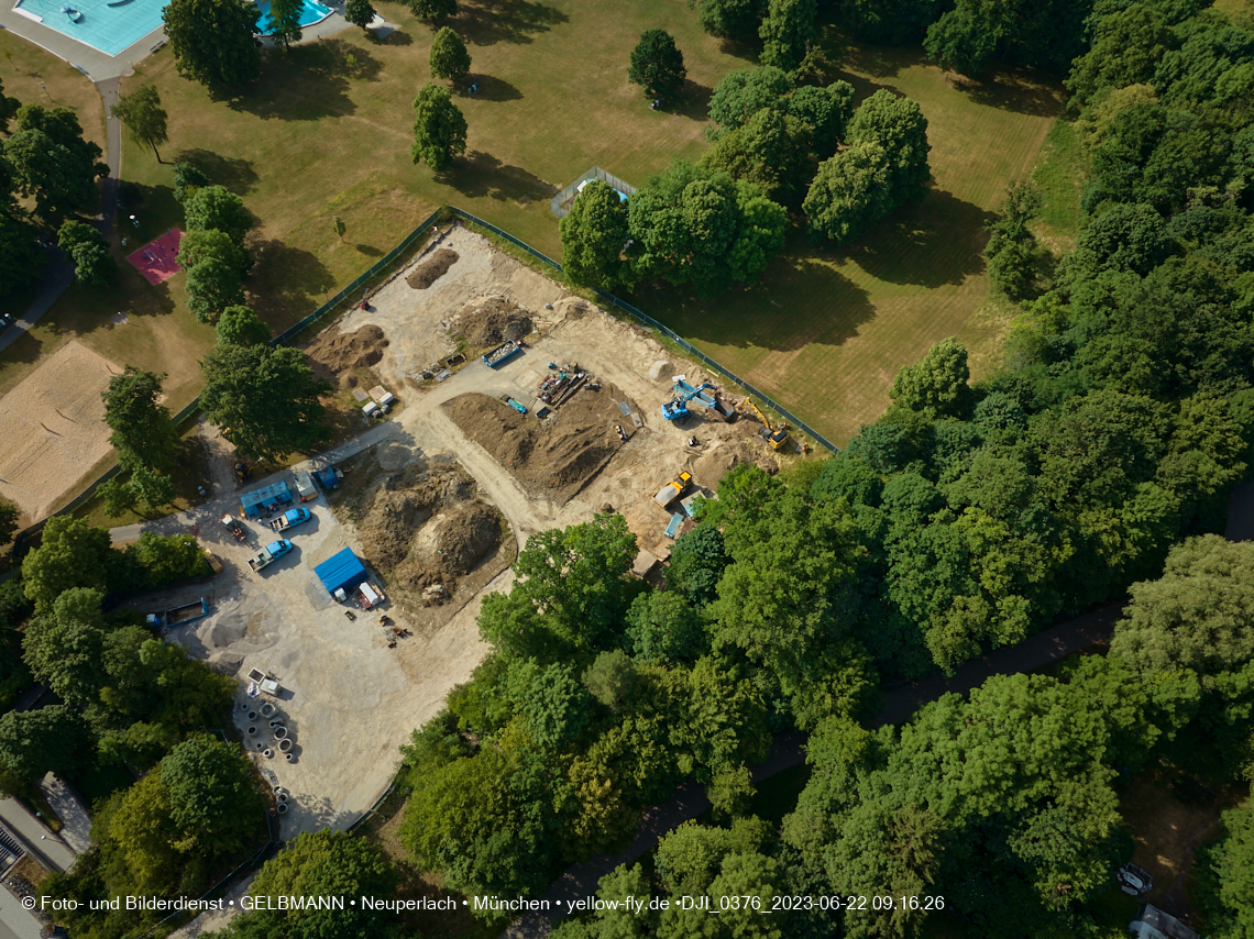 22.06.2023 - Baustelle Geothermie im Michaelibad in Berg am Laim und Neuperlach