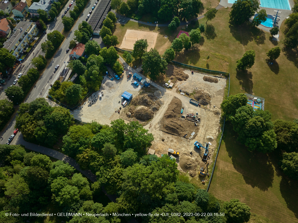 22.06.2023 - Baustelle Geothermie im Michaelibad in Berg am Laim und Neuperlach