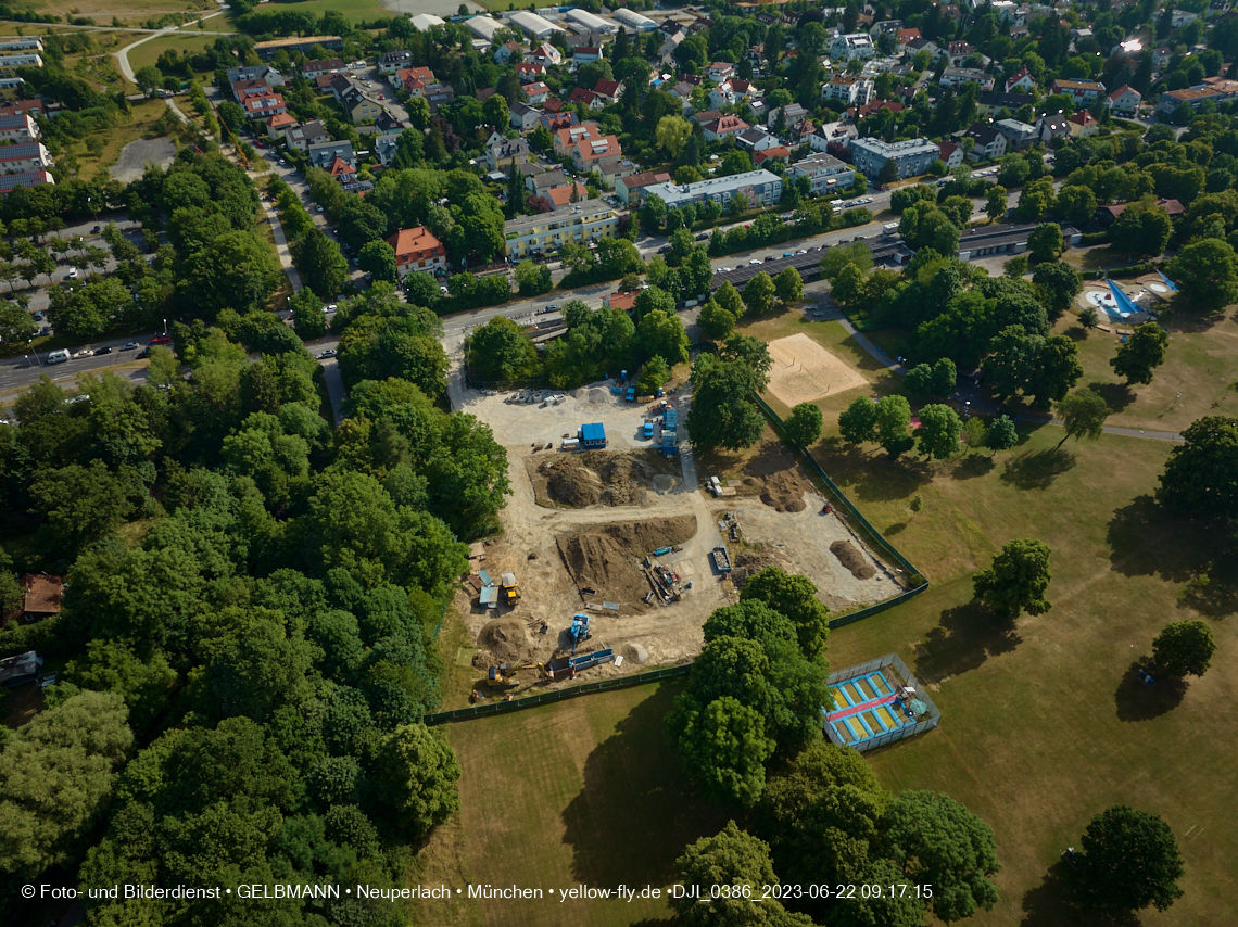 22.06.2023 - Baustelle Geothermie im Michaelibad in Berg am Laim und Neuperlach