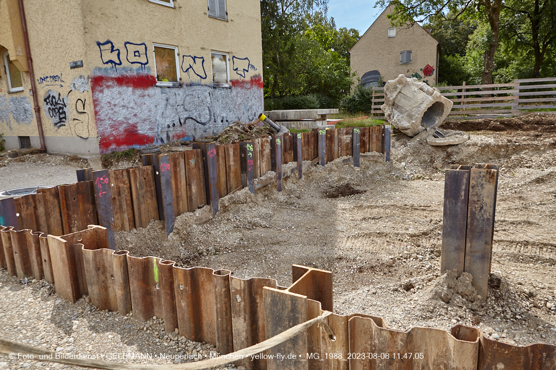 08.08.2023 - Baustelle Maikäfersiedlung in Berg am Laim und Neuperlach