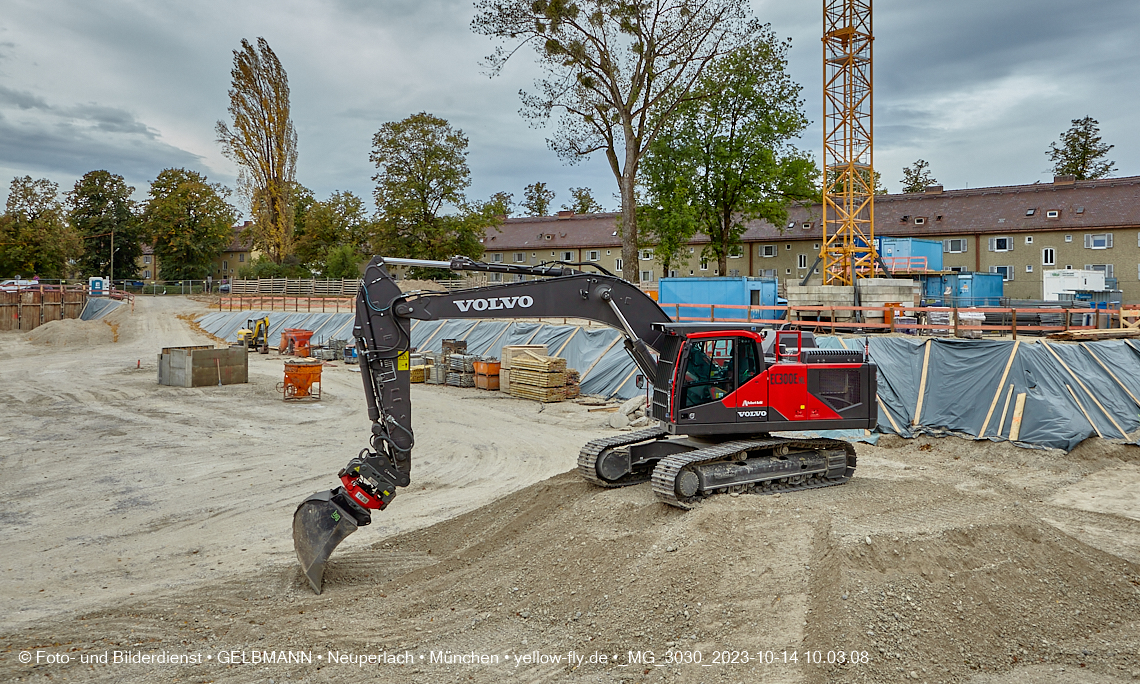 14.10.2023 - Baustelle Maikäfersiedlung in Berg am Laim und Neuperlach