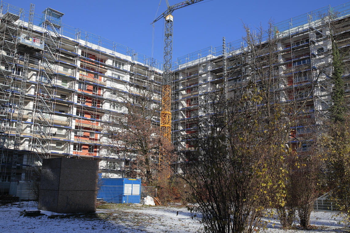 29.11.2021 - Baustelle GEWOFAG am KMR 11-21 in Neuperlach