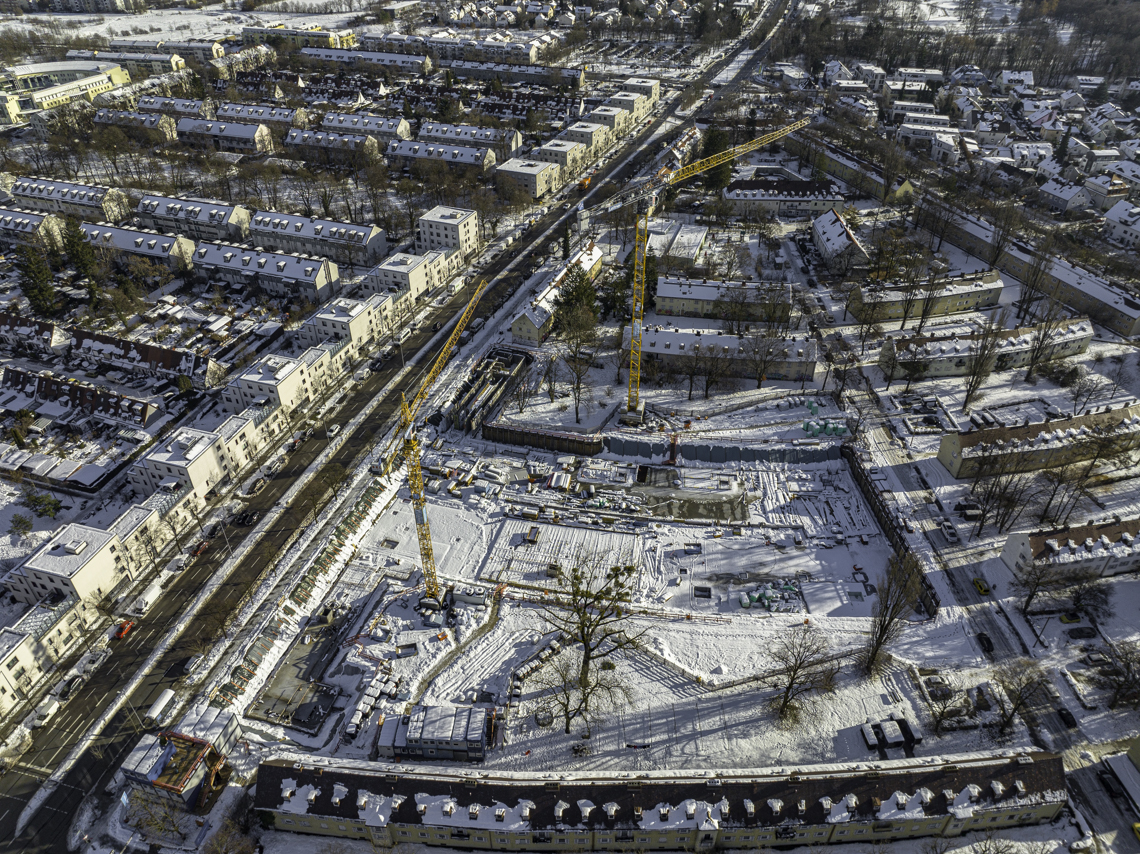 07.12.2021 - Baustelle Maikäfersiedlung in Berg-am-Laim und Neuperlach