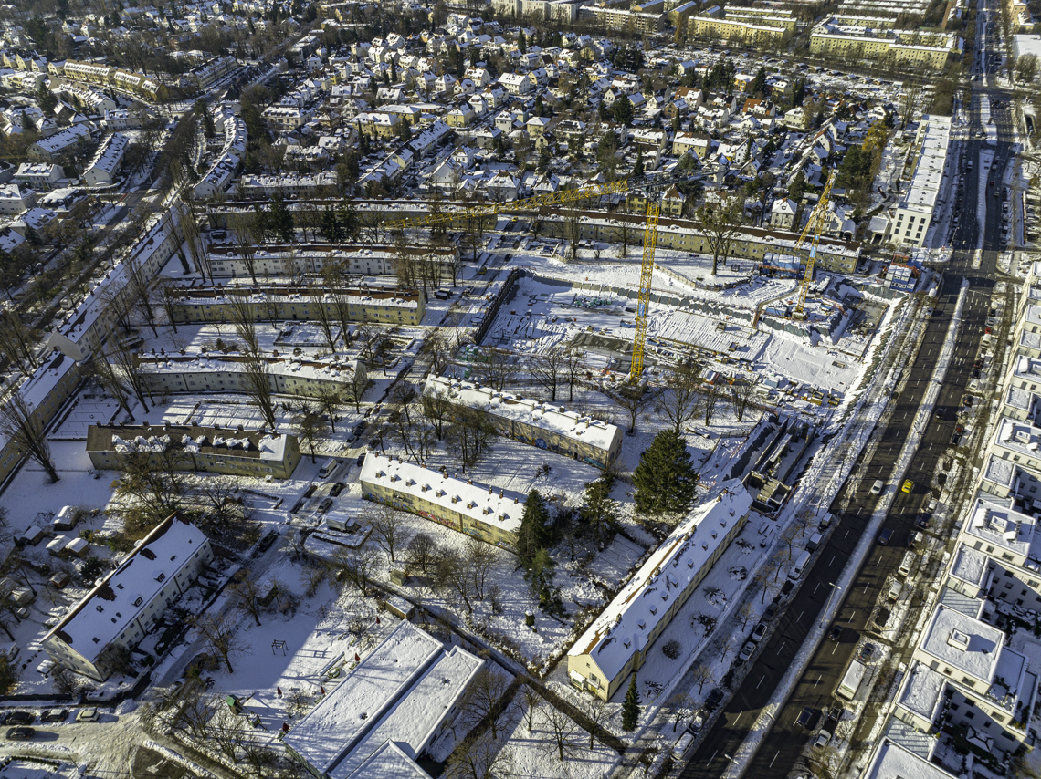 07.12.2021 - Baustelle Maikäfersiedlung in Berg-am-Laim und Neuperlach