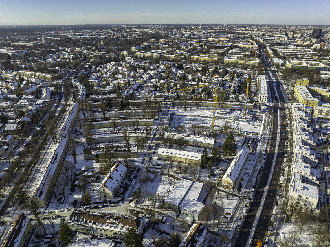07.12.2021 - Baustelle Maikäfersiedlung in Berg-am-Laim und Neuperlach