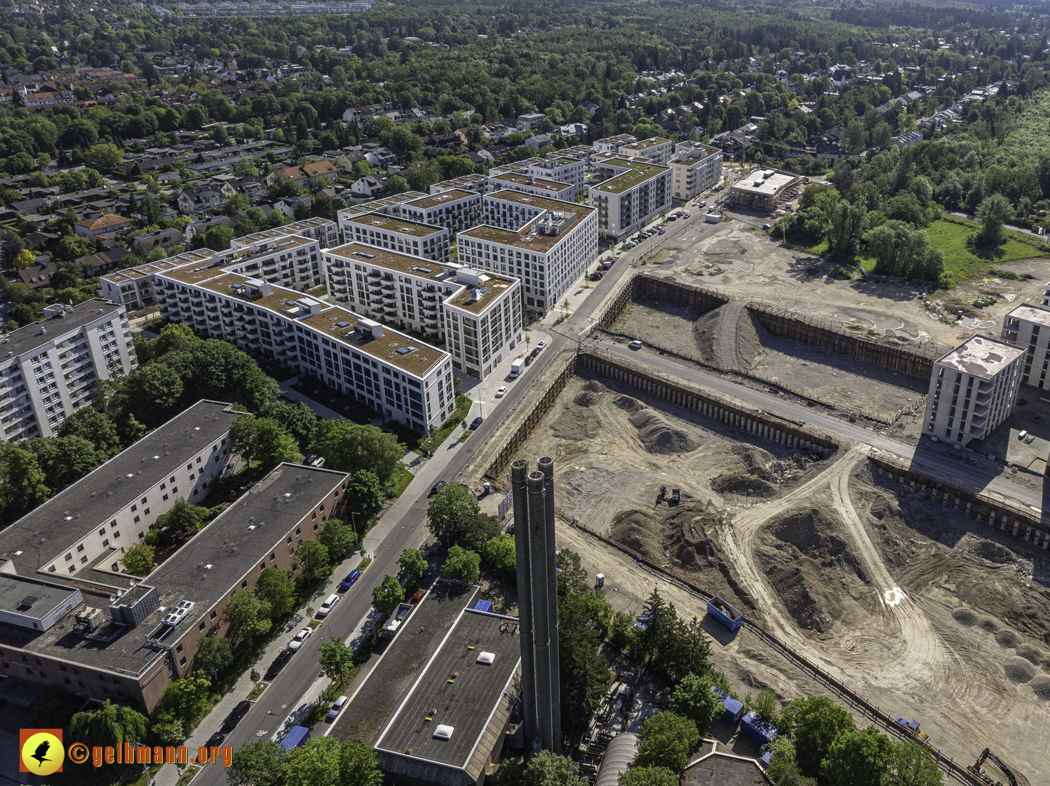 14.05.2024 - DEMOS-Baustelle und BayernHeim-Baustelle Alexisquartier in Neuperlach