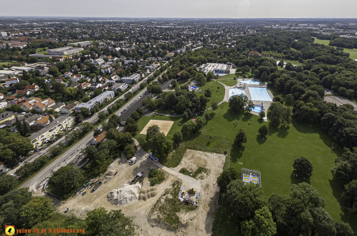 22.08.2024 - der Ostpark und die Geothermiebaustelle in Neuperlach