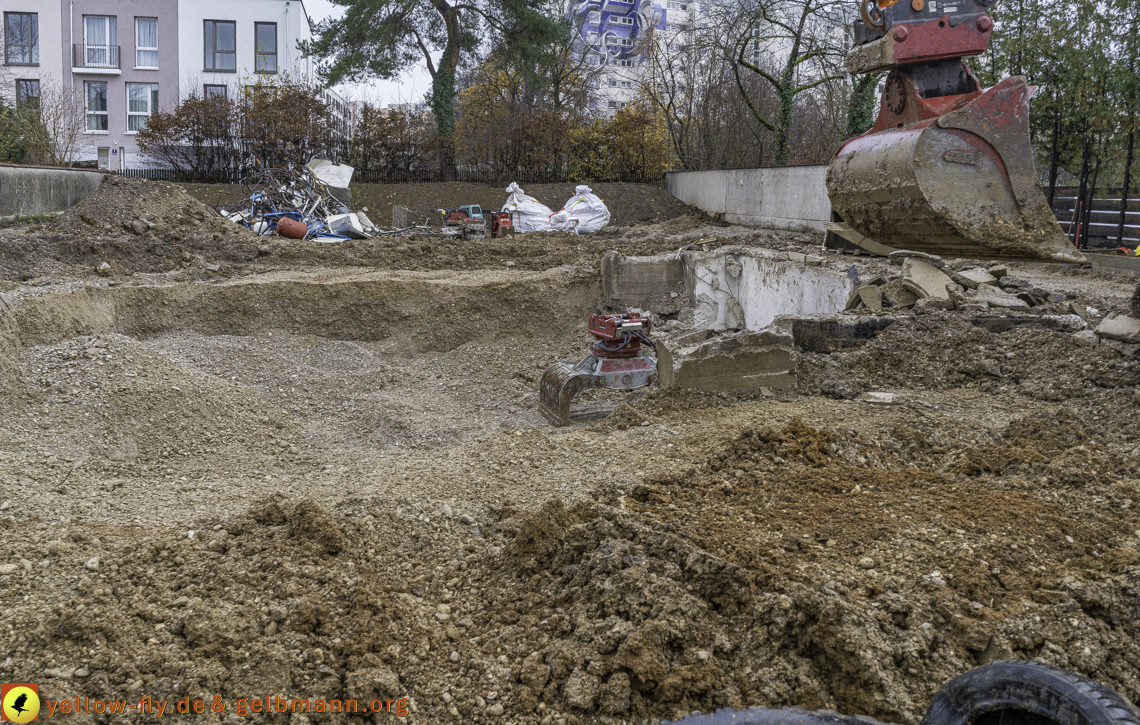 28.11.2024 - Baustelle in der Niederalmstraße Ecke Hugo-Lang-Bogen in Neuperlach