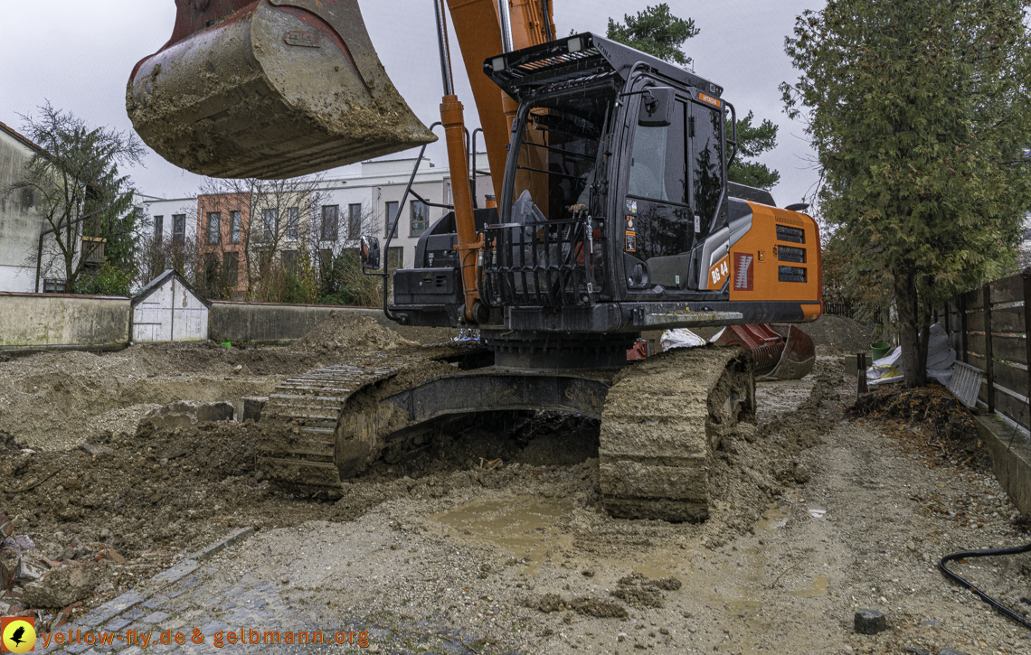 28.11.2024 - Baustelle in der Niederalmstraße Ecke Hugo-Lang-Bogen in Neuperlach