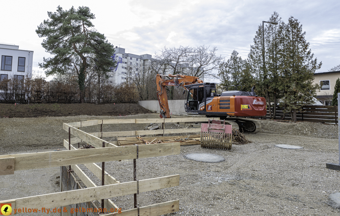 07.12.2024 - Baustelle in der Niederalmstraße Ecke Hugo-Lang-Bogen in Neuperlach