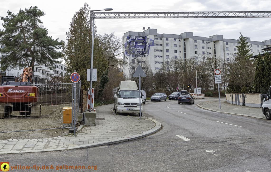 07.12.2024 - Baustelle in der Niederalmstraße Ecke Hugo-Lang-Bogen in Neuperlach
