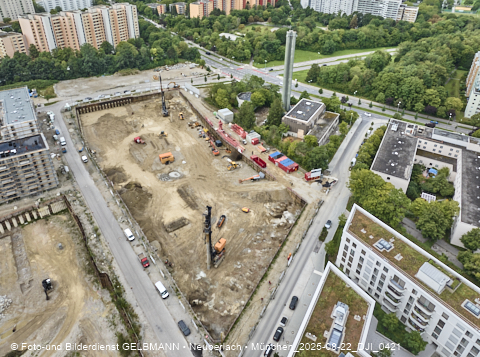 Luftbilder der Baustelle Alexisquartier in Neuperlach