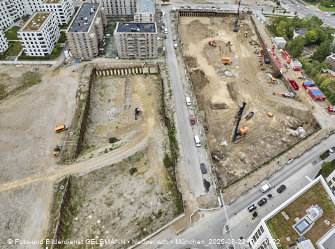Luftbilder der Baustelle Alexisquartier in Neuperlach