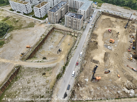 Luftbilder der Baustelle Alexisquartier in Neuperlach