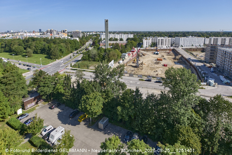 25.08.2025 - DEMOS-Baustelle und BayernHeim-Baustelle Alexiqauartier in Neuperlach