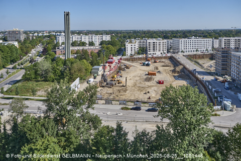 25.08.2025 - DEMOS-Baustelle und BayernHeim-Baustelle Alexiqauartier in Neuperlach