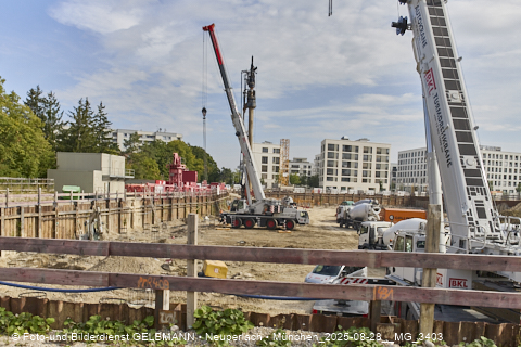 28.08.2025 - DEMOS-Baustelle und BayernHeim-Baustelle Alexiqauartier und BayernHeim in Neuperlach