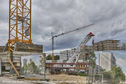 30.08.2025 - DEMOS-Baustelle und BayernHeim-Baustelle Alexiqauartier und BayernHeim in Neuperlach