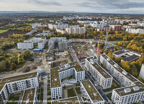 Baustelle Alexisquartier und BayernHeim in Neuperlach