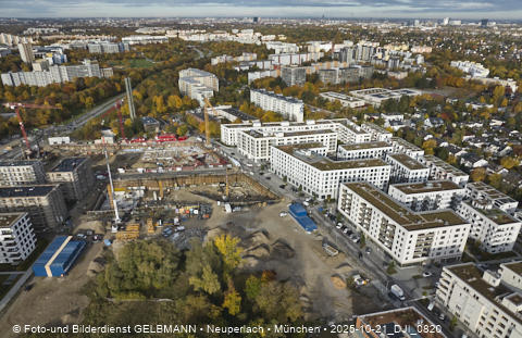 Baustelle Alexisquartier und BayernHeim in Neuperlach