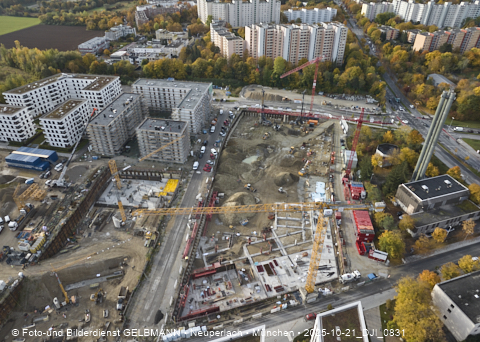 Baustelle Alexisquartier und BayernHeim in Neuperlach
