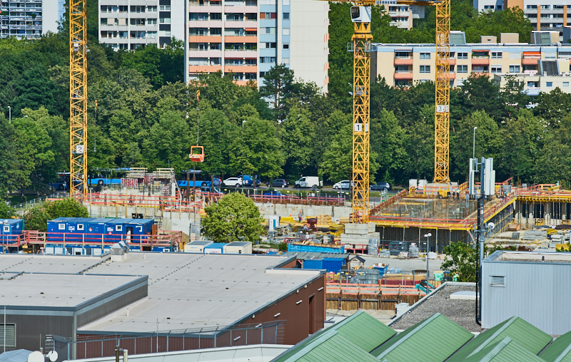 26.07.2019 - Panoramaufnahmen von der Baustelle Kulturquadrat und der LOGE
