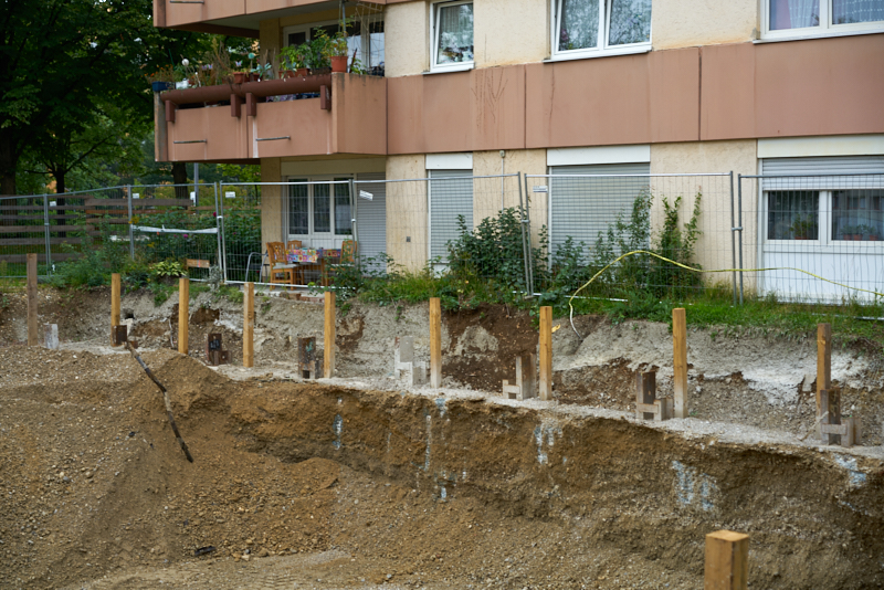 06.09.2019 - Aufstockungsbaustelle Oskar-Maria-Graf-Ring im September 2019