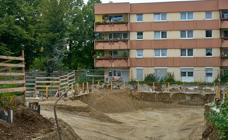 06.09.2019 - Aufstockungsbaustelle Oskar-Maria-Graf-Ring im September 2019