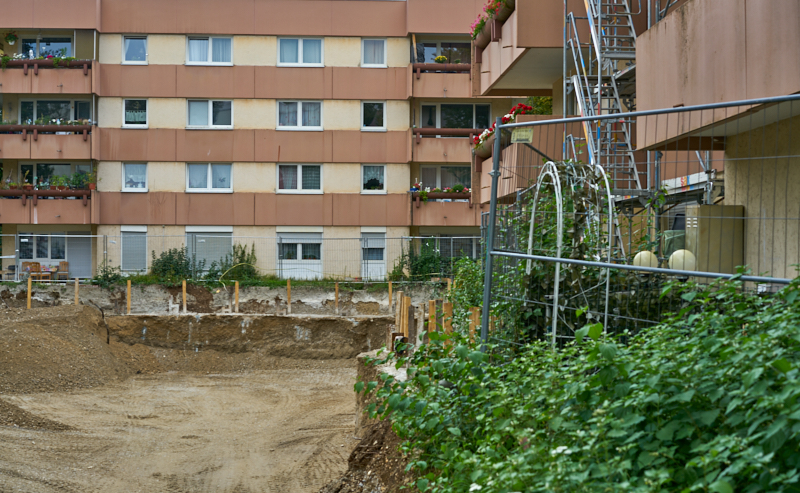 06.09.2019 - Aufstockungsbaustelle Oskar-Maria-Graf-Ring im September 2019