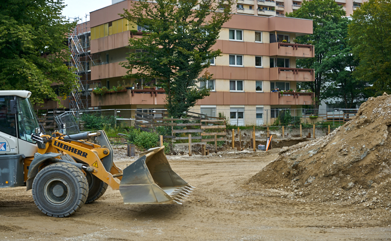 06.09.2019 - Aufstockungsbaustelle Oskar-Maria-Graf-Ring im September 2019