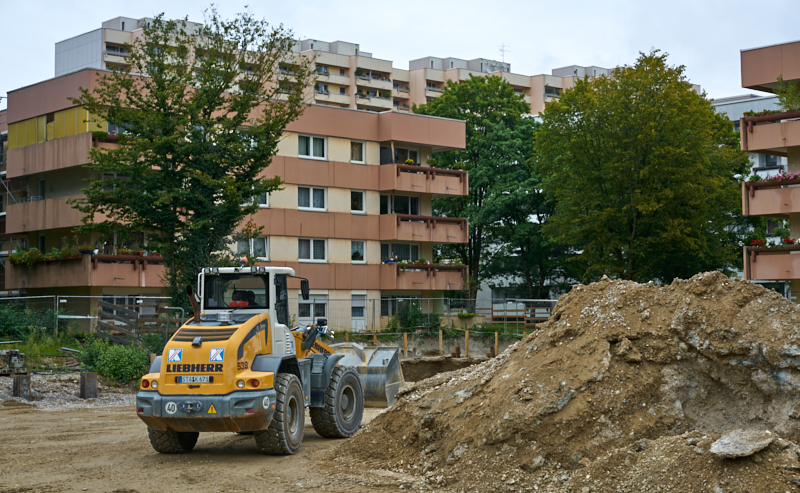 06.09.2019 - Aufstockungsbaustelle Oskar-Maria-Graf-Ring im September 2019