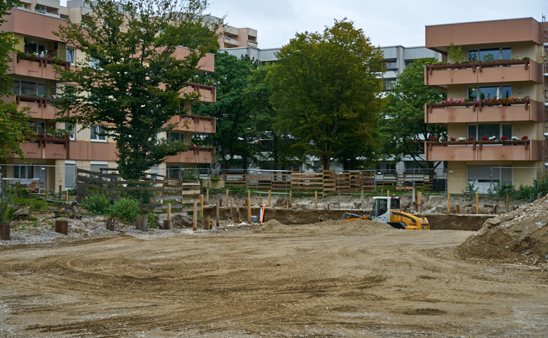 06.09.2019 - Aufstockungsbaustelle Oskar-Maria-Graf-Ring im September 2019